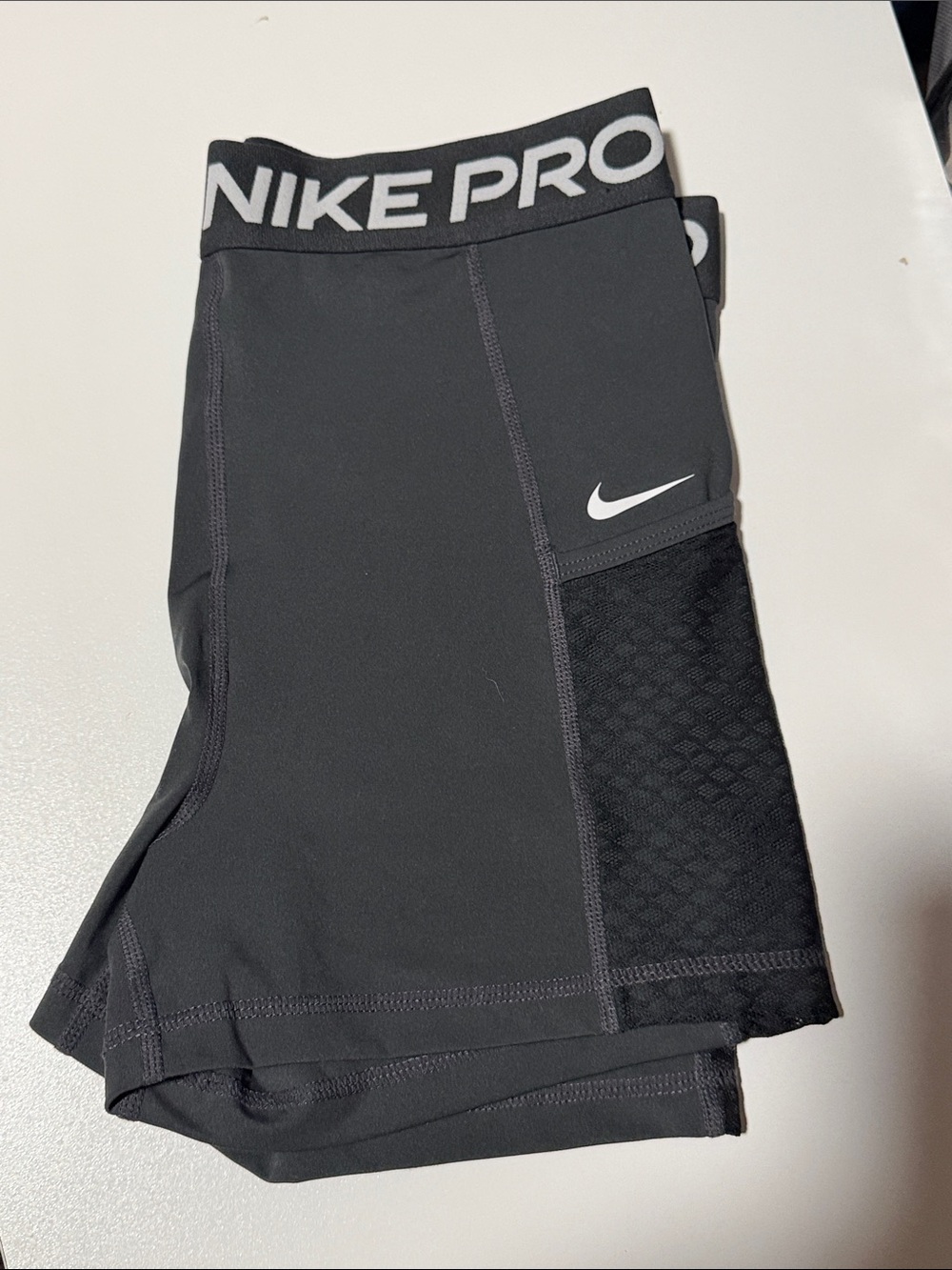 Nike Pro Kids Black Compression Shorts with Logo Waistband
